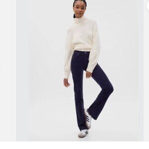 GAP Mid Rise Corduroy Baby Boot Navy Blue BOHO Pants Size 27/4 RT$80 #728768 NEW